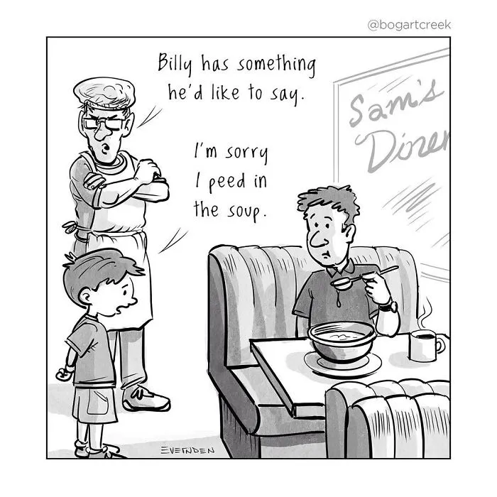30 Single-Panel Comics By 'Bogart Creek'