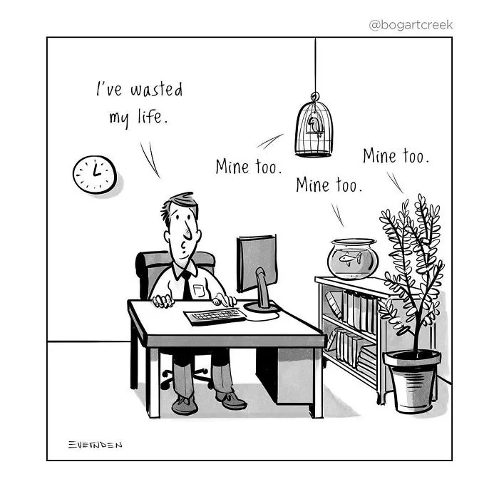 30 Single-Panel Comics By 'Bogart Creek'