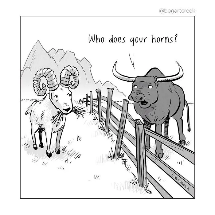 30 Single-Panel Comics By 'Bogart Creek'