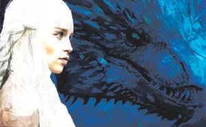 I Painted This "Viserion And Mother Of Dragons" Canvas To Feature The New Season Of The Game Of Thrones Series, Which I Feel Like I Am Addicted To