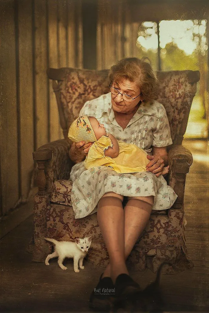 Retrato a abuelos con sus nietos porque nadie nunca me fotografió con los míos (27 imágenes)