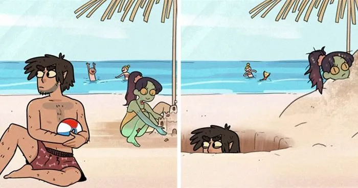 20 Funny Comics That Show What Would Happen If A Werewolf Was Dating A Zombie