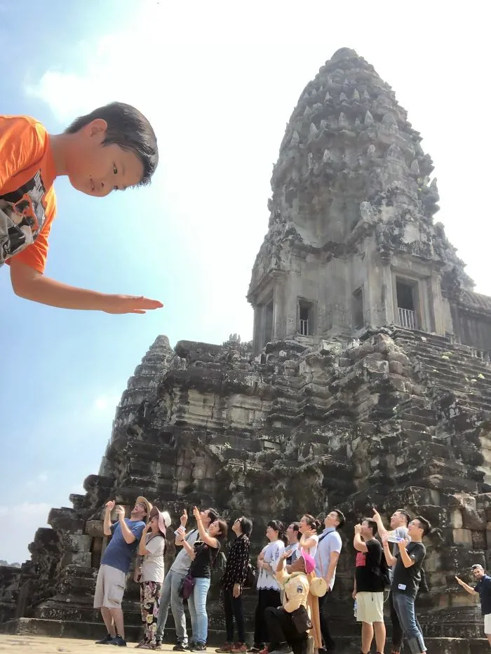 El guía hizo esta foto de nuestro grupo en Angkor Wat