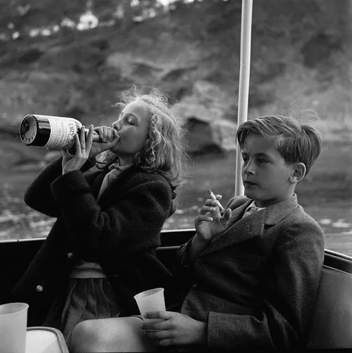 La princesa Yvonne y el príncipe Alexander en Alemania, 1955
