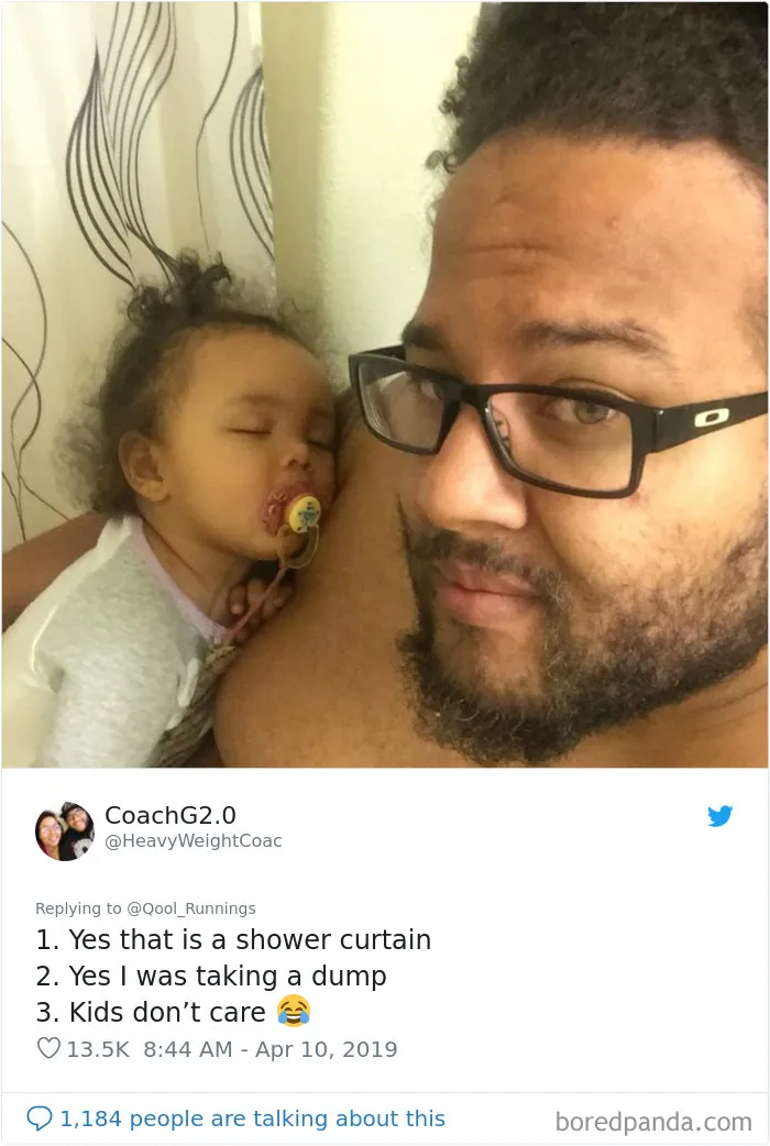 Father Posts A Pic Showing How His Kid Sleeps On Him, 30 Dads Join The Hilarious Thread
