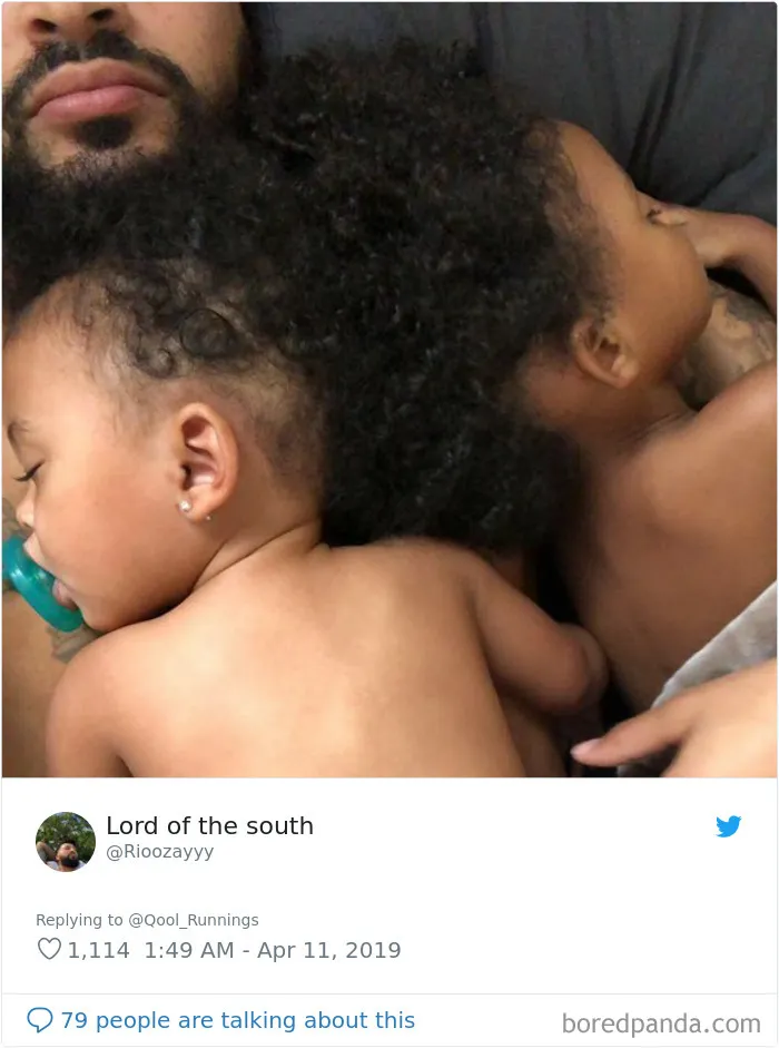 Father Posts A Pic Showing How His Kid Sleeps On Him, 30 Dads Join The Hilarious Thread