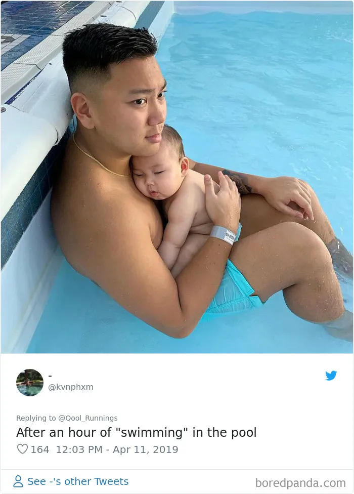 Father Posts A Pic Showing How His Kid Sleeps On Him, 30 Dads Join The Hilarious Thread