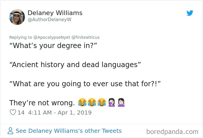 30 Of The Funniest Tweets From People Answering The Question 'What's Your Degree In'