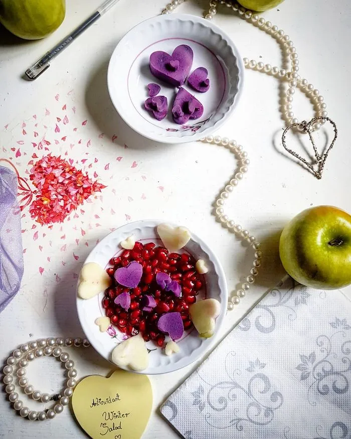 Lovely Purple Sweet Potato + Pomegranate + Apple Salad