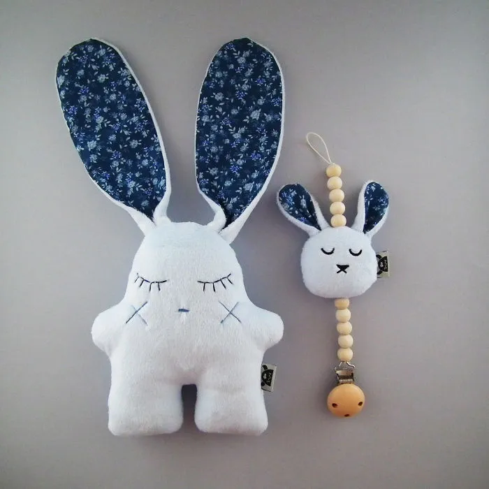Baby Set Of Blue Bunnies