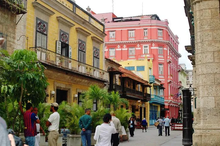 Calle Del Obispo, One Of The Most Touristic Street In Havana