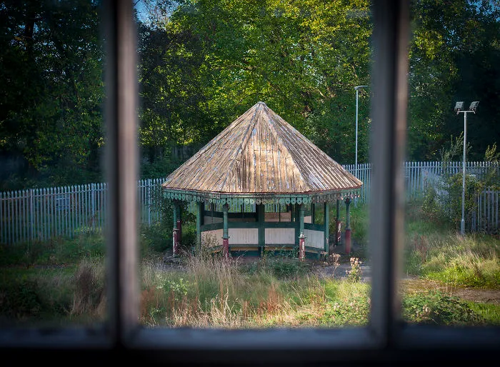 Looking Towards A Courtyard Shelter - Still Ankle-Deep In Cigarette Butts To This Day