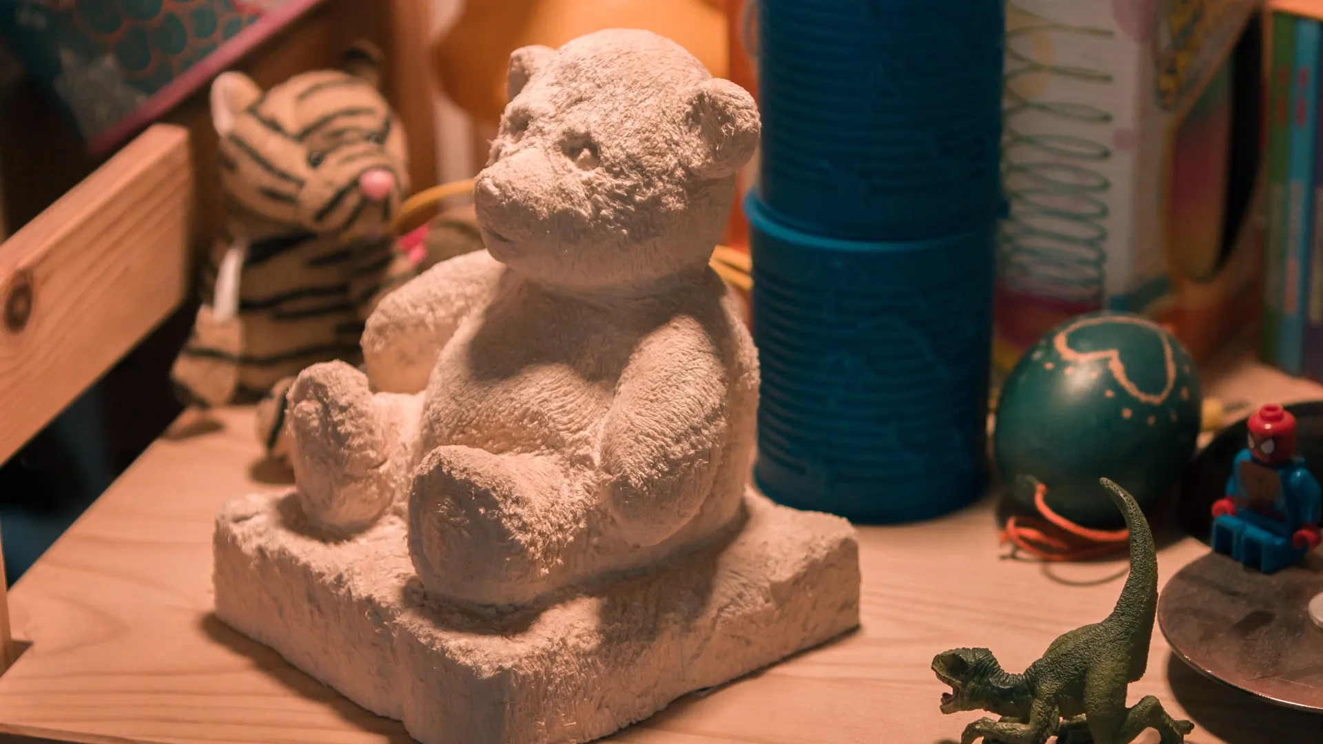 Fluffy Teddy Bear From Wood