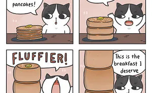 I Make Wholesome Comics About Two Rescue Cats And Their Human Who Understands Cat-Speak