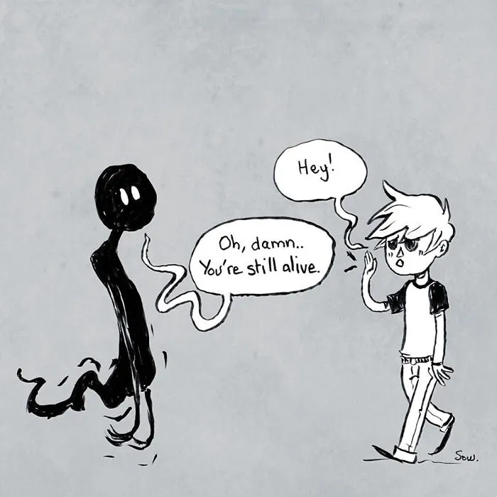I Illustrate My Darkest Thoughts To Help People Understand What It's Like To Suffer From Mental Illness (40 Pics)