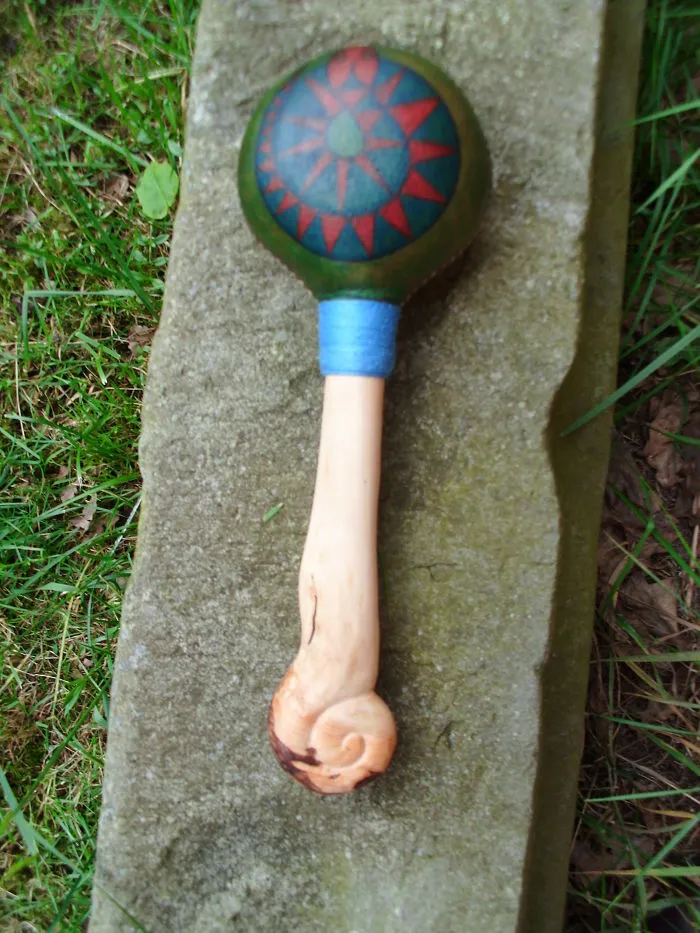 Rolled Snake With Carved Spiral Handle