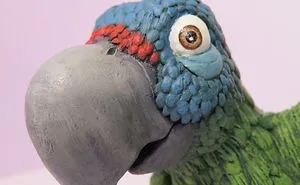 Polymer Clay Parrot Figurine Whimsical