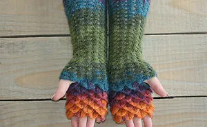 I Crocheted This Dragon Scale Arm Warmers