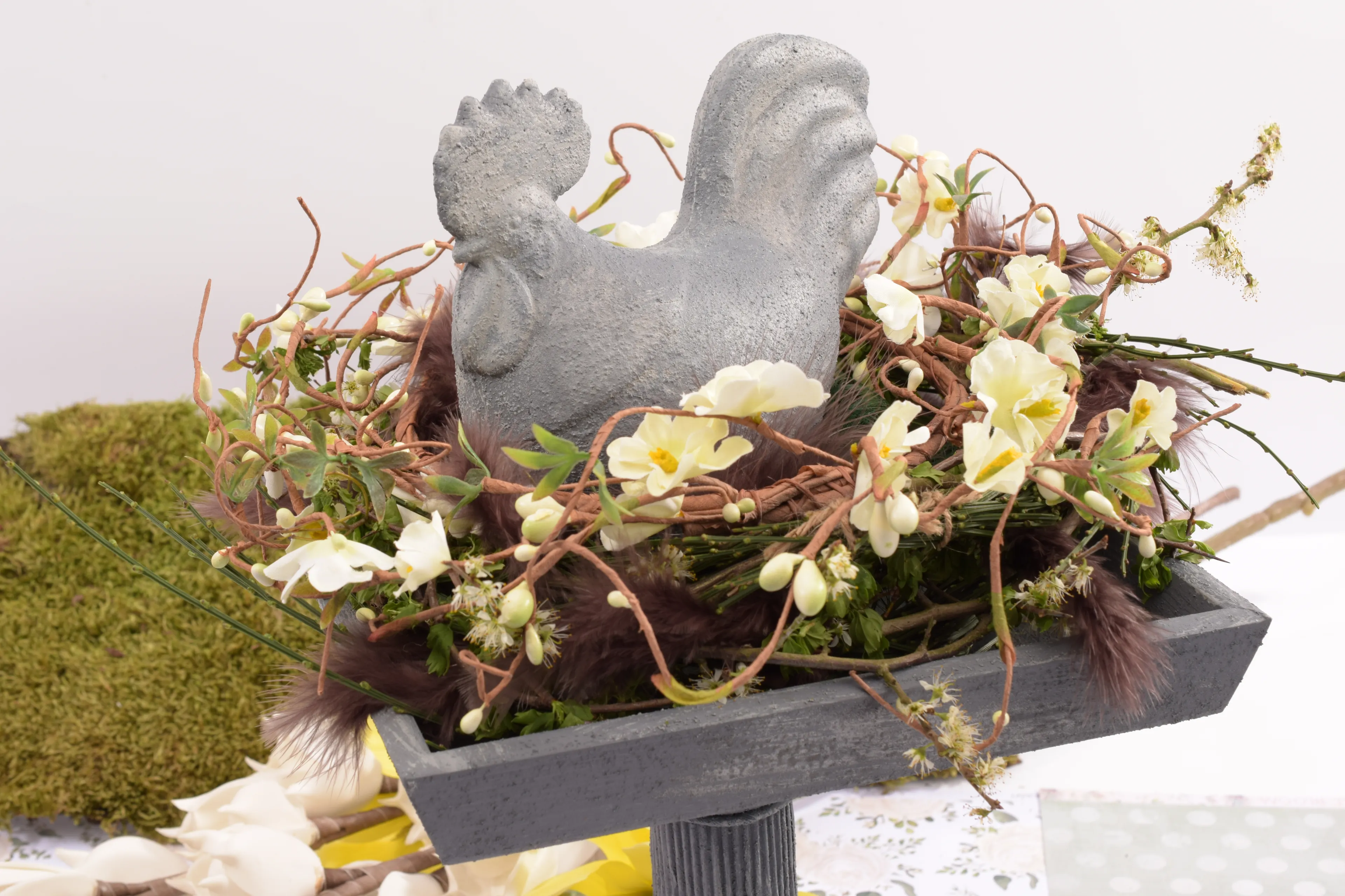 Brocante Hen On A Pedestal