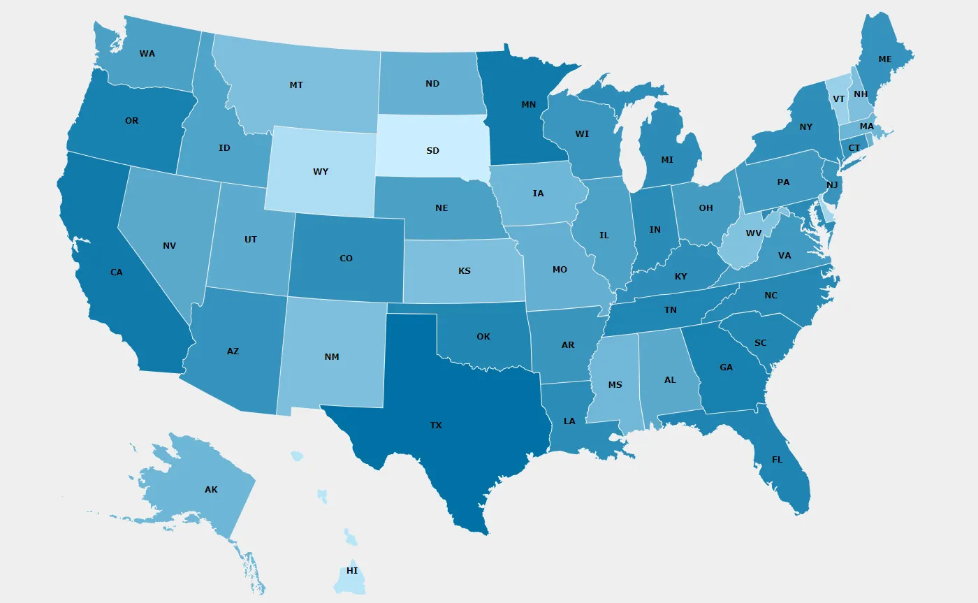 Color Coded Maps Show Favorite States For Millennial's