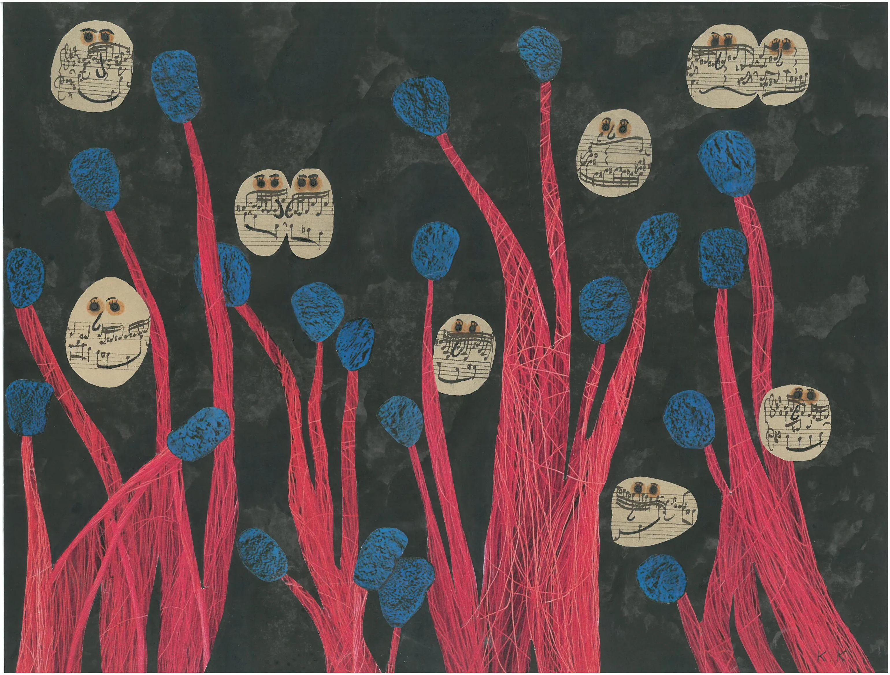 Music Beings And Nocturnal Plants, Outsider Collage, Who Is Indifferent Does Anyone Like It