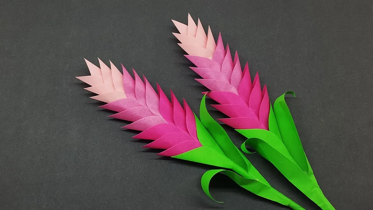How To Make Flower With Colors Paper | DIY Paper Heliconia Flowers Making