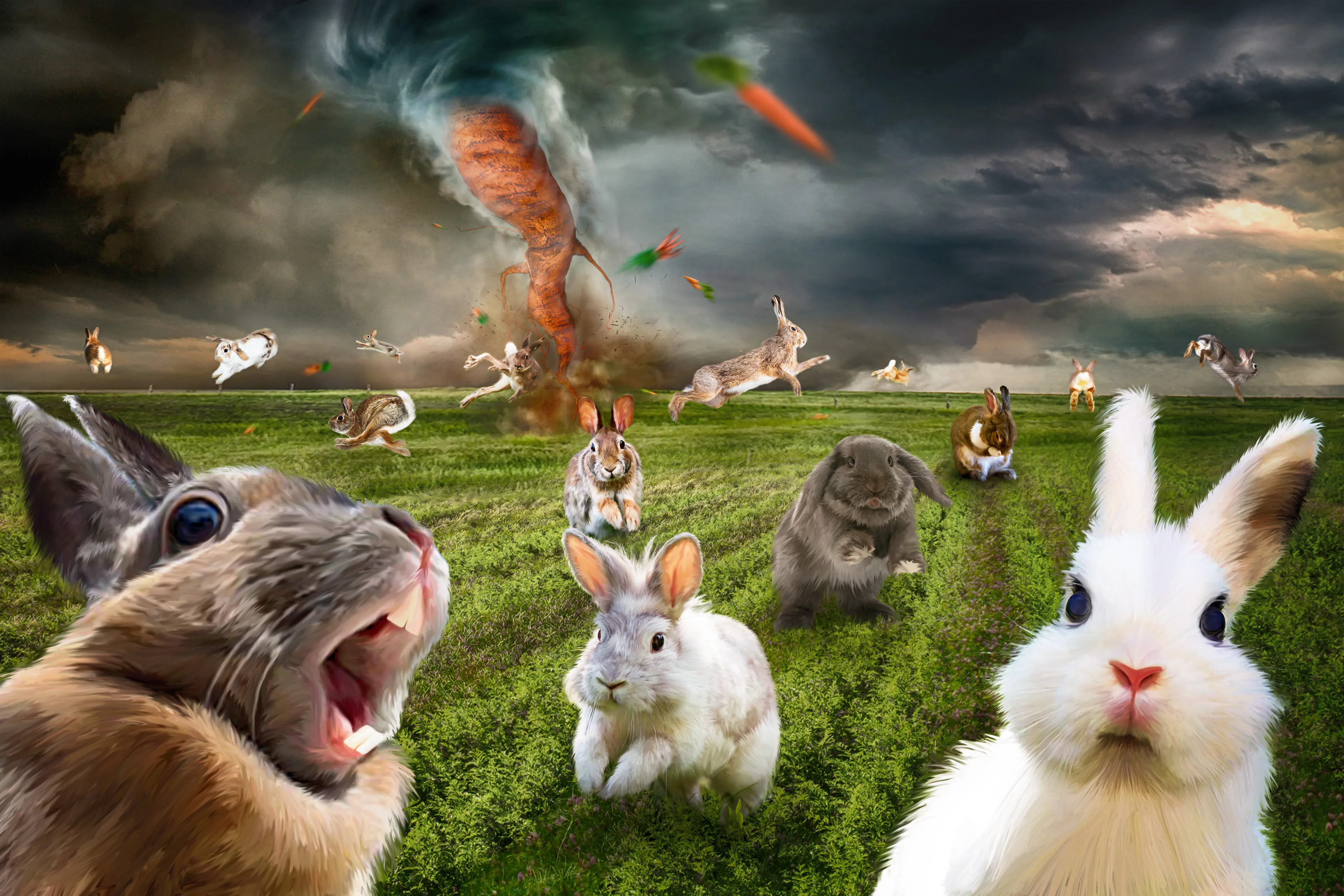 "Happy Easter, Bunnies!"  (Aka "Carrot-Nado")