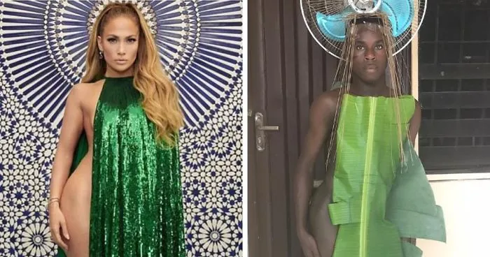 30 Hilarious Low-Cost Recreations Of Ridiculous Celebrity Outfits By Funny Toheeb