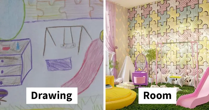 7 Kids Were Asked To Draw Bedrooms Of Their Dreams, And Here's What They'd Look Like In Real Life