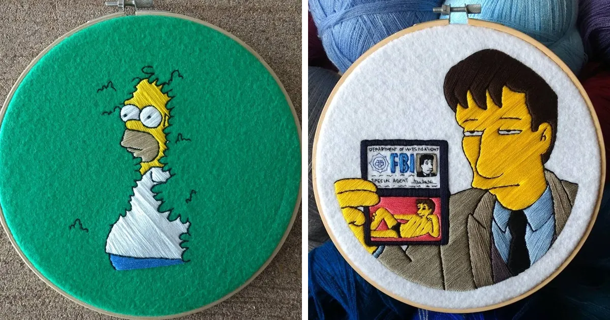 Dedico entre 10 y 30 horas a recrear escenas de Los Simpson con bordados (20 fotos)