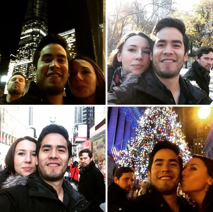 He perdido mi vuelo para ver a mi novio y unos amigos en Nueva York, así que él se ha pasado el día de sujetavelas