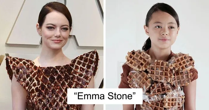 30 Ridiculous Celebrity Outfits Recreated By 9-Year-Old