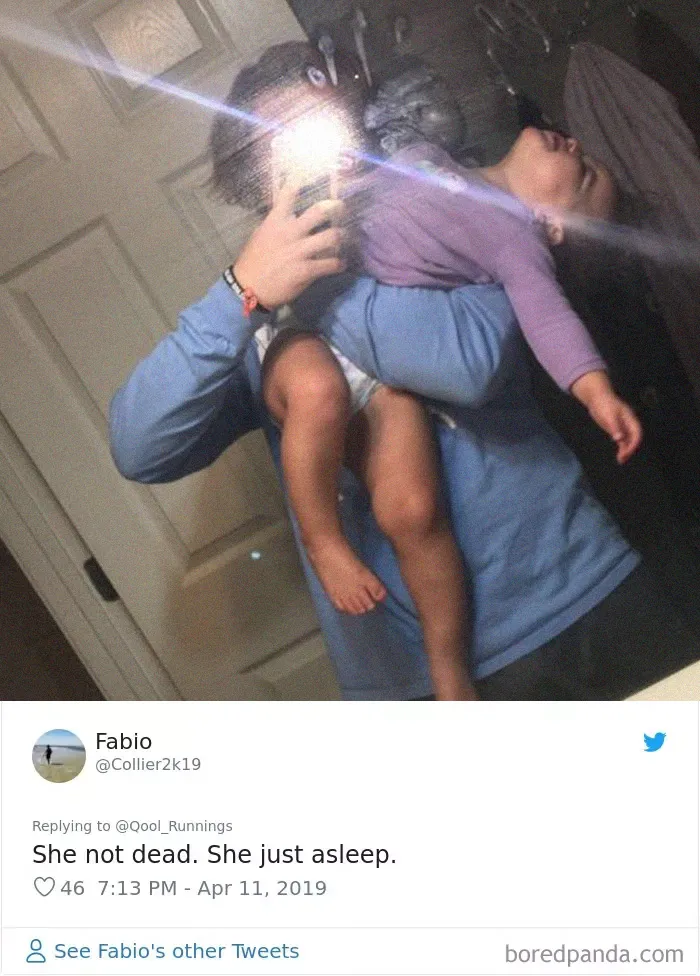 Father Posts A Pic Showing How His Kid Sleeps On Him, 30 Dads Join The Hilarious Thread