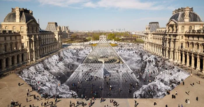 Artist Creates Incredible Optical Illusion At The Louvre So It Could Be Destroyed In A Couple Of Days