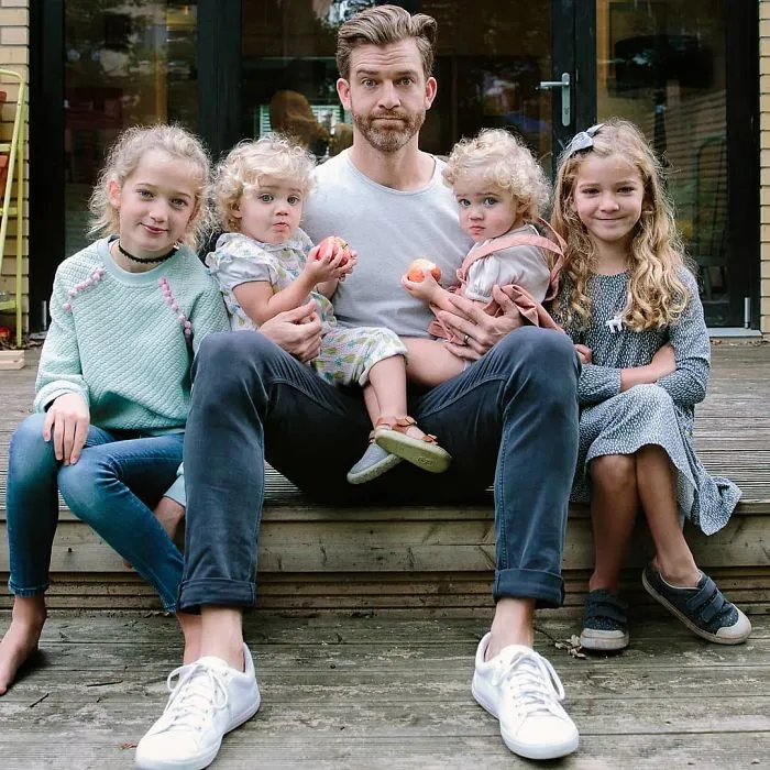 Este padre de 4 hijas se niega a "endulzar" sus fotos de Instagram, y ya casi tiene 1 millón de seguidores
