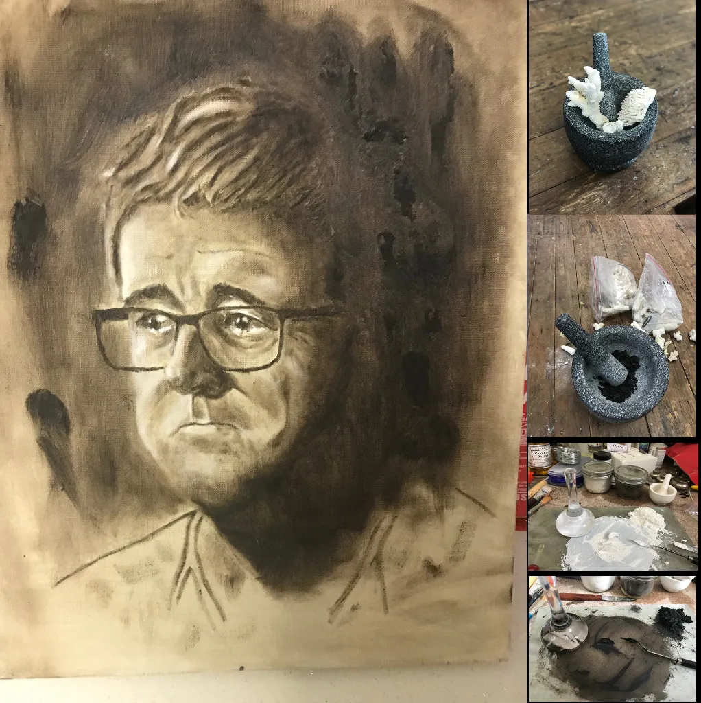 I Painted The Worlds Leading Coral Reef Scientist Using Dead Bleached Coral And The Coal That's Killing It.