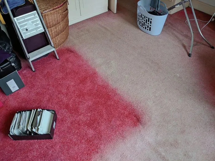 La alfombra de mi abuela tras mover su cama por 1ª vez en 60 años
