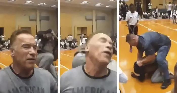 People Are Surprised At How Chill Arnold Schwarzenegger Is After Getting Drop Kicked By A Man In South Africa
