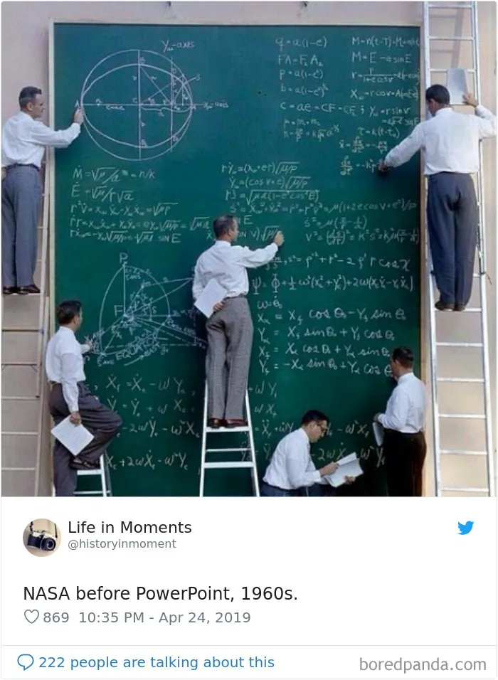 NASA antes de tener Powerpoint, años 60