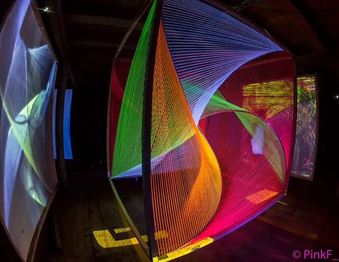 We Make String Installations With Tens Of Thousands Of Intersecting Straight Lines