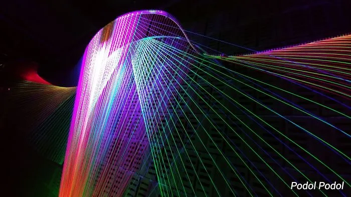 We Make String Installations With Tens Of Thousands Of Intersecting Straight Lines