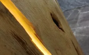 Crack Stump Lamps Made From Solid Wood And Epoxy Resin Flowing Warm Light By Sinobrilla