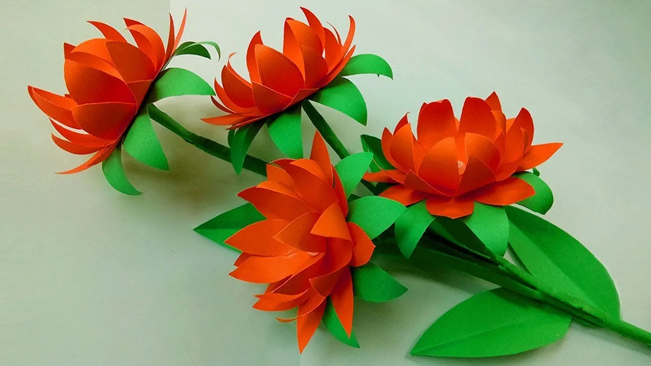 DIY Paper Flowers Making Handmade Crafts