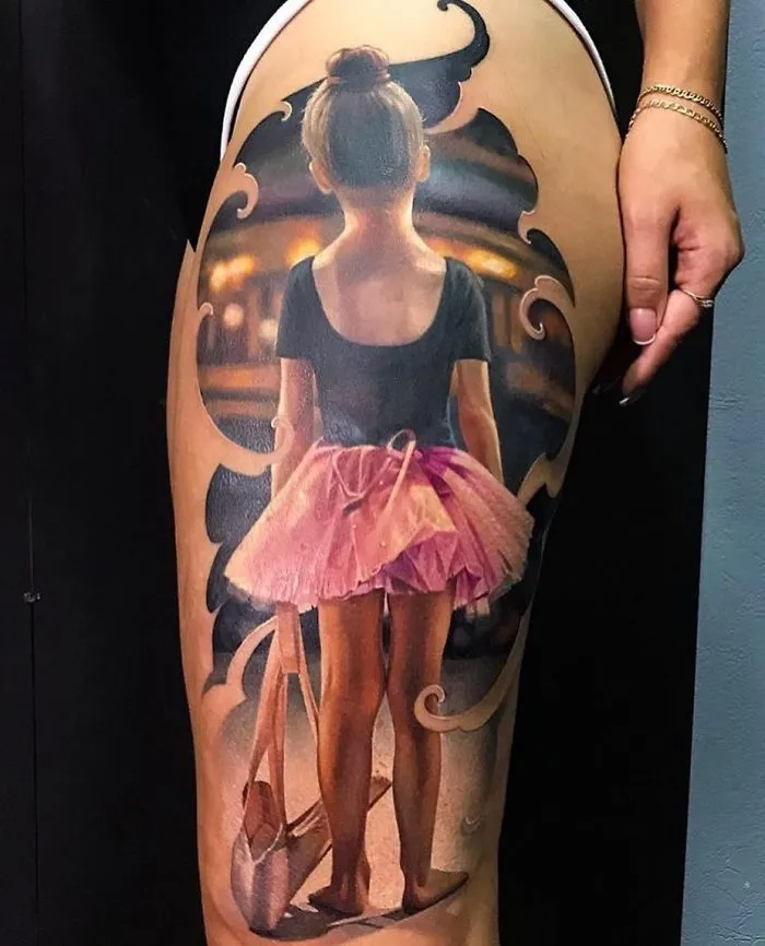 Ballerina Leg Tattoo