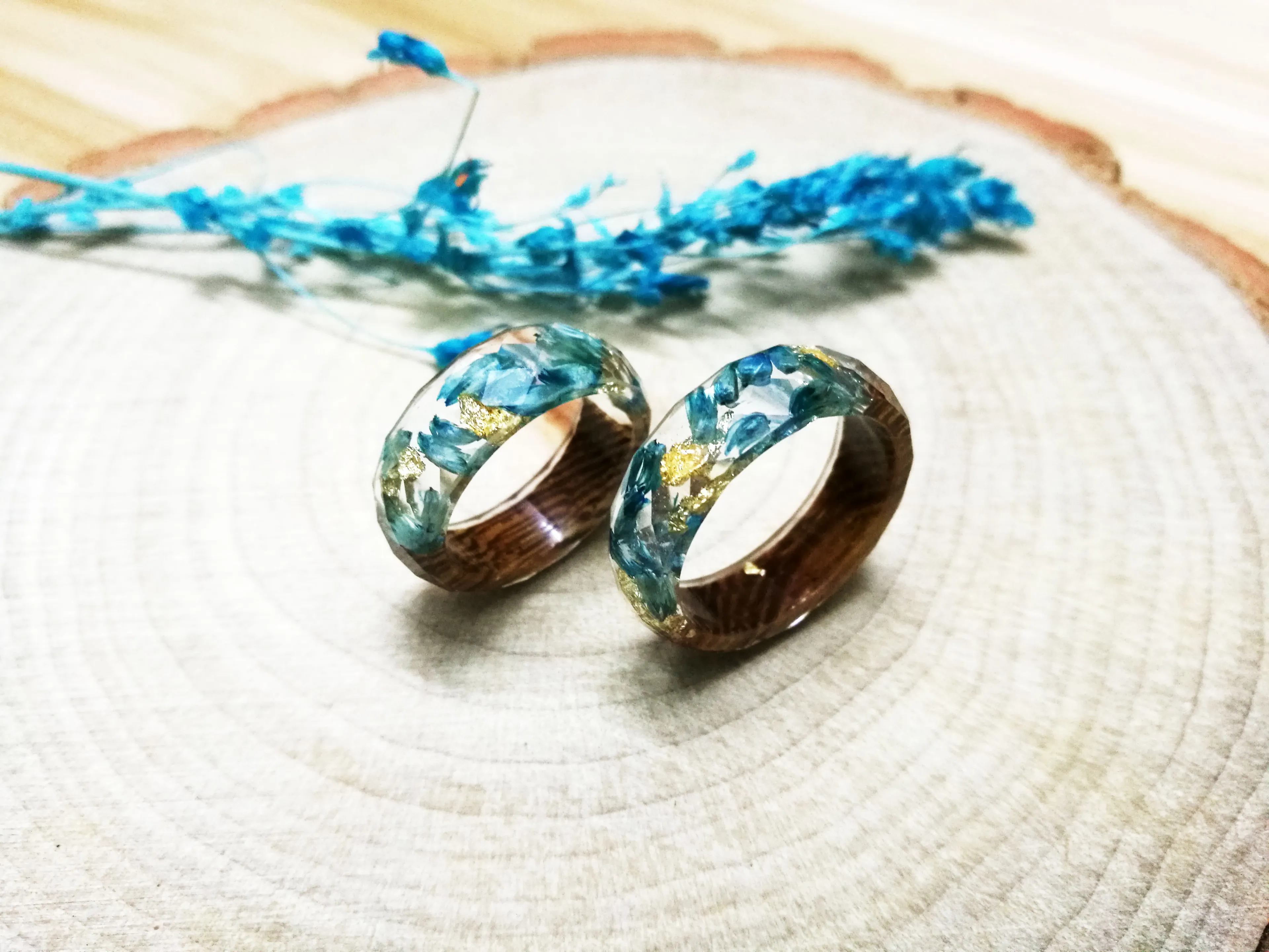 Handcrafted Jewelry Contains Delicate Pieces Of Nature  In Resin Ring