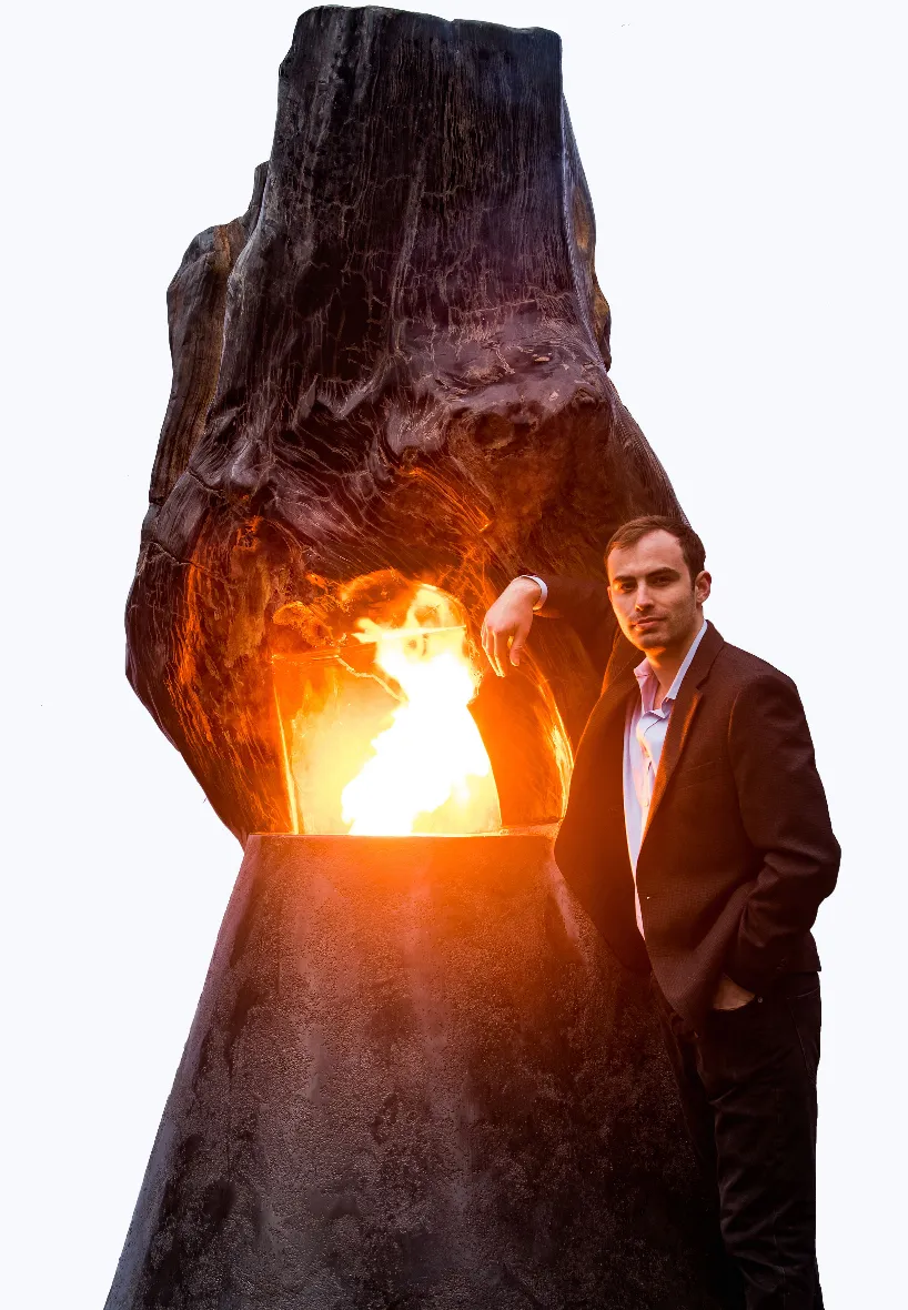 Metaplace Industries Unveils The World's First Petrified Wood Fireplace