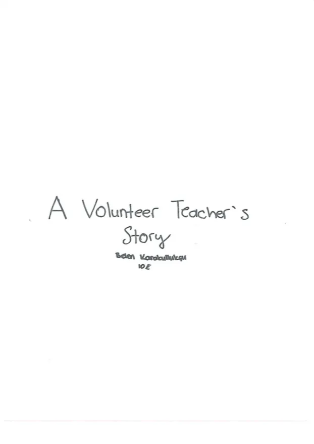 A Volunteer Teacher's Story