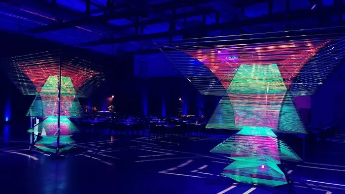 We Make String Installations With Tens Of Thousands Of Intersecting Straight Lines