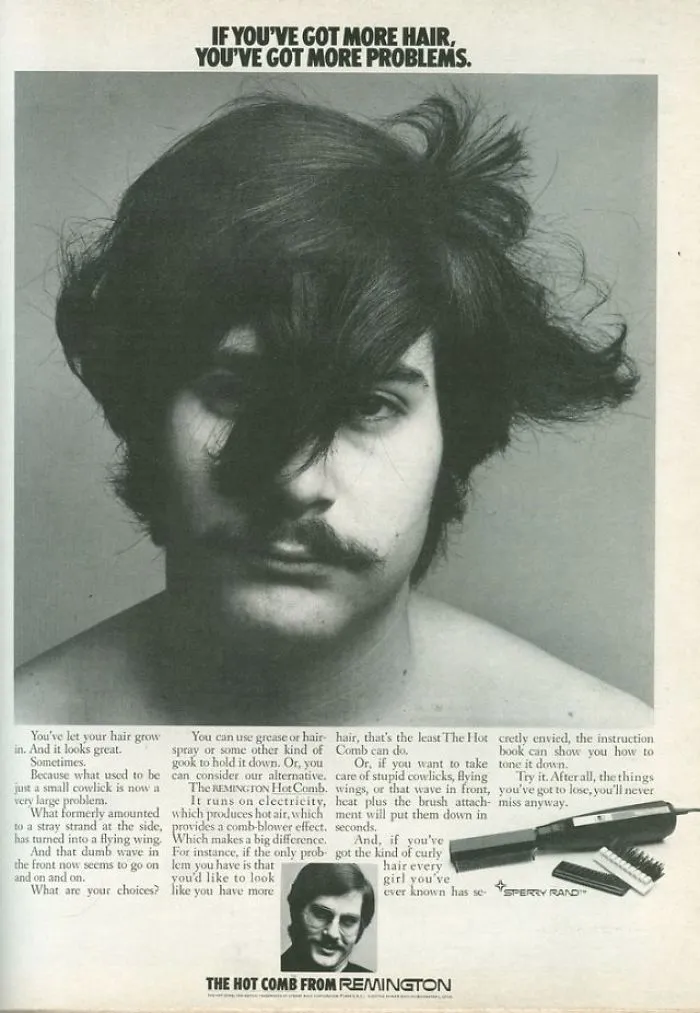 16 Vintage Ads Of Hair Products For Men In The 1970s