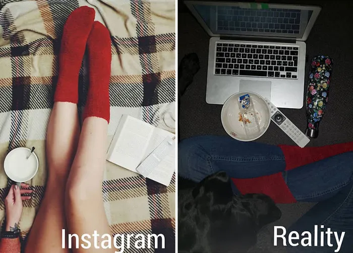 Esta chica muestra Instagram VS la realidad en 20 imágenes